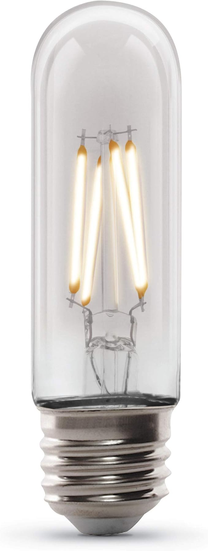 Feit Electric Vintage Exposed Filament Clear Glass LED T10 with a Medium E26 Base Light Bulb - 40W Equivalent - 10 Year Life - 300 Lumen - 2100K Soft White - Dimmable | Original Vintage