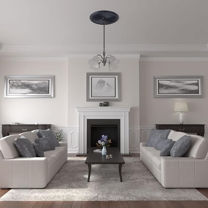 Ekena Millwork CM33LEMDF 33-1/8" x 3-1/2" x 1-3/8" Leandros Ceiling Medallion, Midnight Dream