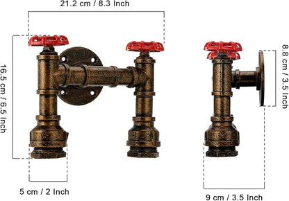 Kawell Vintage Wall Light Fixtures Industrial Retro Wall Sconce Light Creative Water Pipe Wall Lamp Iron Art E26 60W Max for Bedroom Kitchen Restaurant Loft Cafe Bar Hallway