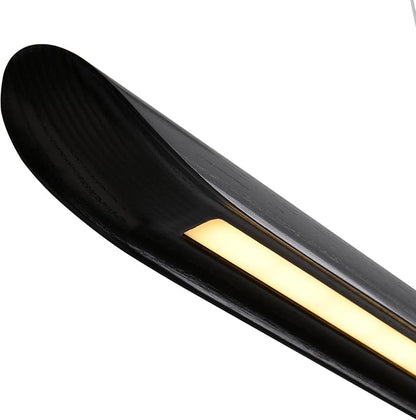 47" Modern Led Linear Pendant Light 36w Dimmable Ceiling Hanging Lights Wood Linear Chandeliers Office Lighting for Dining Room Kitchen Island Pool Table Light Living Room Bar Pendant Light Black