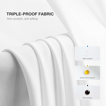 Anmao Non-See-Through Bright White Privacy Semi Sheer Curtains for Living Room 72 Inch Length 2 Panels Set, Light Filtering That Let Light In Rod Pocket Window Drapes for Bedroom, 52W x 72L,Pure White