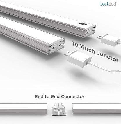 Leetdud Hand Wave Under Cabinet LED Lighting Plug in, 20 Inch 4-Pcs Dimmable Linkable Ultra Thin Aluminum Alloy Housing, 4000K Natural White Motion Sensor Counter Lights for Kitchen, Shelf, Cupboard
