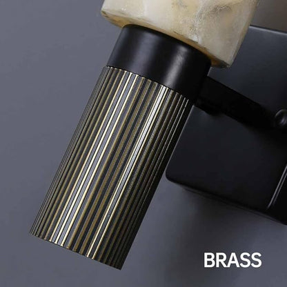 Modern Alabaster Sconce Marble Wall Sconce for Living Room Black Base Bathroom Vanity Wall Sconce Lighting Stone Marble Wall Lamp for Bedroom Corridor Stairs Restaurant