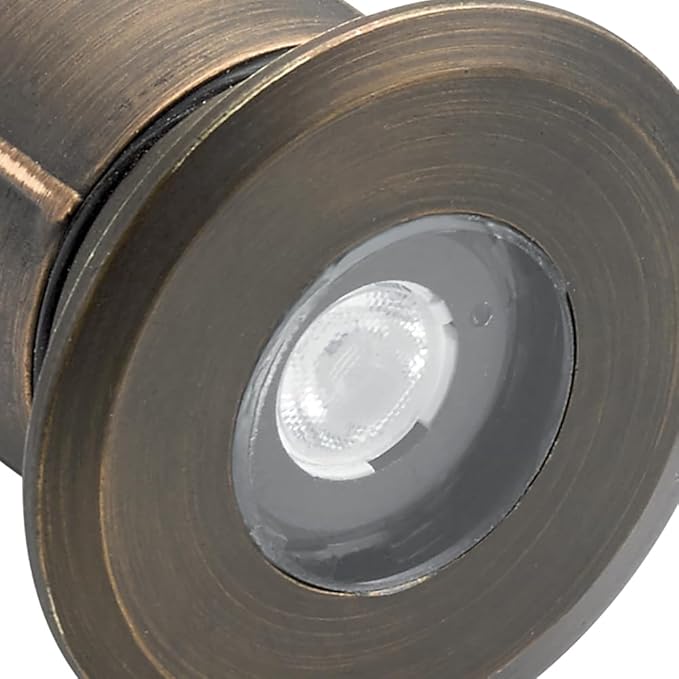 Kichler 12V MR8 Recessed In-Ground Basic Trim Centennial Brass, 2.00x3.00x2.00