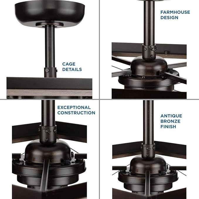 Briarwood Collection 22-Inch 3-Blade AC Motor Farmhouse Ceiling Fan Antique Bronze