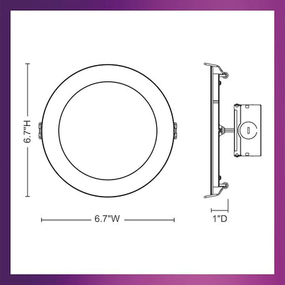 PHILIPS LED 60W Slim 6-inch Canless Downlight 2-Pack Selectable White Multi-CCT 1000 Lumen (11.5W = 60W) Dimmable No Housing Required
