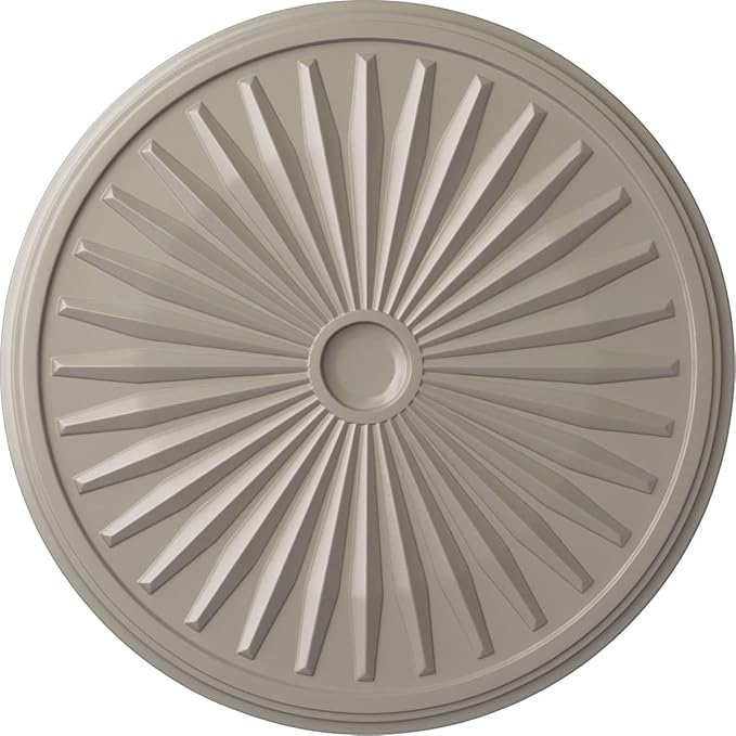 Ekena Millwork CM33LEPWS 33 1/8"OD X 3 1/2"ID X 1 3/8"P Leandros Ceiling Medallion Fits Canopies Up To 5", Pearl White