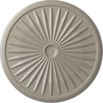 Ekena Millwork CM33LEPWS 33 1/8"OD X 3 1/2"ID X 1 3/8"P Leandros Ceiling Medallion Fits Canopies Up To 5", Pearl White