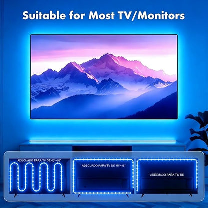 TV LED Backlight, RGB TV Backlight for 32-43 inch TVs,Smart APP Remote Control,Music Sync Color Changing Strip Lights,Led Strip Lights USB Powered for Bedroom,Gaming,Kitchen,Living Room