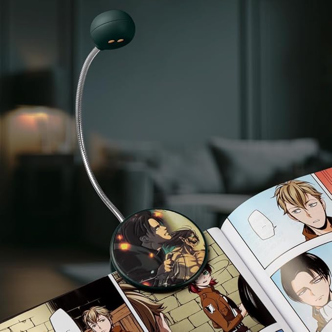 WITHit Clip On Book Light – Dimmable LED Reading Light for Books and eBooks, Reduced Glare, Portable, Cute Bookmark Light for Kids & Adults, Batteries Included (Levi, Attack on Titan)