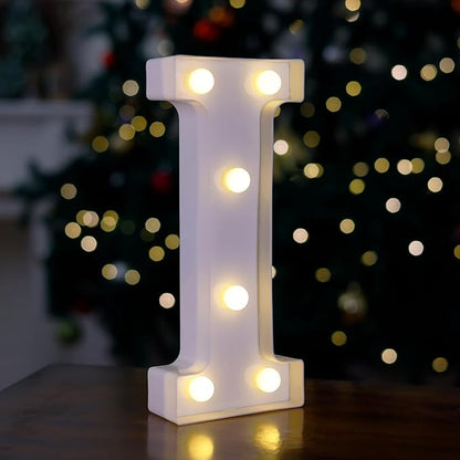 LED Marquee Sign Light Up Letters, Alphabet Light Up Letters Sign, Battery Powered LED Letter Lights for Night Light, Wedding, Birthday, Party, Christmas or Home Decor (Letter I)