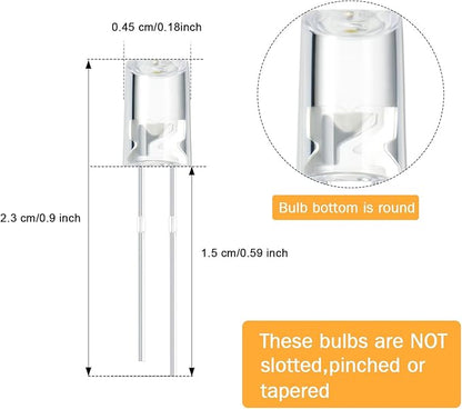 Mudder 180 Pcs Valentine LED 5mm String Light Mini Replacement Bulb Energy Efficient LED Halloween Wire Light Connectable Home Decor for Festival Patio Garden Christmas Wedding Holiday (Warm White)