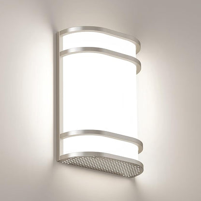 Led Wall Lights Indoor- Modern Wall Sconce Lighting 3000K/4500K/6000K Adjustable Led Wall Lamps for Hallway, Staircase, Corridor, Bedroom, Living Room, Kitchen (1, Brushed Nickel)