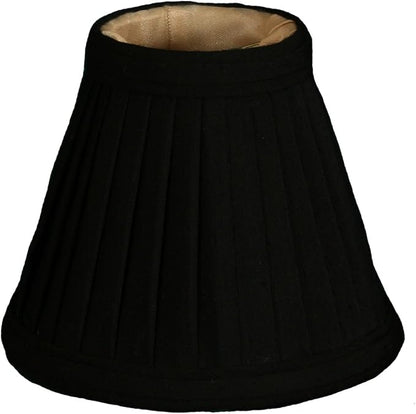 Royal Designs, Inc. CS-111BLK/GL Pleated Empire Chandelier Shade, 2.5 x 5 x 4.25, Black with Gold