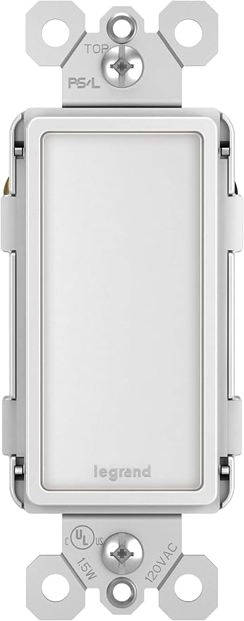 Legrand Radiant Full Adjustable LED Night Light Outlet, Hallway Stair Night Light with Louver, Power Outage Light, NTLFULLWCC6, White