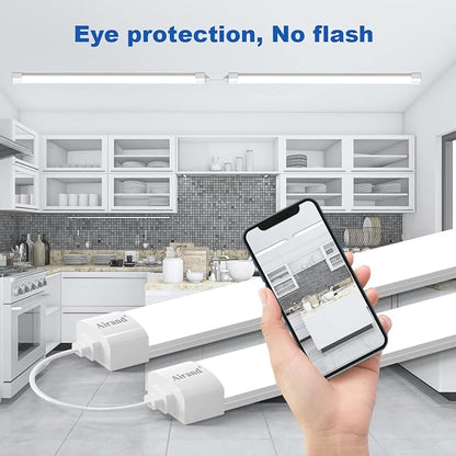Airand Led Garage Light 5FT Shop Lighting Fixture with Plug in Cord,Waterproof LED Lights 5000K Under Cabinet Lighting Tube Lights 45W for Kitchen Bathroom Workbench