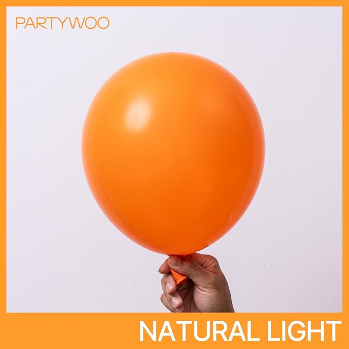 PartyWoo Orange Balloons 145pcs Different Sizes of 18 12 10 5 Inch Matte Fall Balloon Arch Kit Garland for Thanksgiving Halloween Little Cutie Baby Shower Birthday Party Decorations Orange-Y9