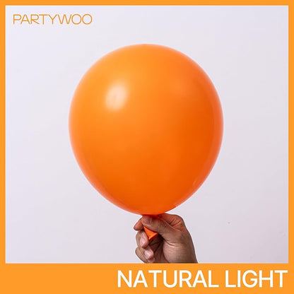 PartyWoo Orange Balloons 145pcs Different Sizes of 18 12 10 5 Inch Matte Fall Balloon Arch Kit Garland for Thanksgiving Halloween Little Cutie Baby Shower Birthday Party Decorations Orange-Y9