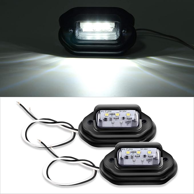 Nilight 2PCS 12V LED License Tag Light Convenience Courtesy Door Step Lights Waterproof Rainproof Dome Cargo Under Hood Legal for Car Truck RV Trailer