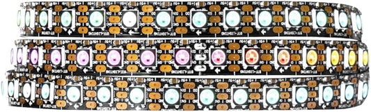 BTF-LIGHTING WS2812B IC RGB LED Strip,UL Listed,Pure Gold Wires,DC5V 3.28FT 100LED 5050SMD,Individually Addressable,Flexible for DIY Chasing Full Color Project,3M Tape,IP30(No Adapter or Controller)