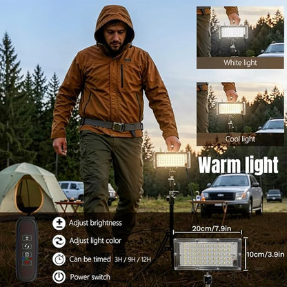 USB-Powered LED Telescopic Camping Light with Adjustable Tripod,Adjustable Brightness & Color Temperature for Outdoor,Camping,Hiking,Emergencies & Power Outages (Camping Light, 50 LEDs)
