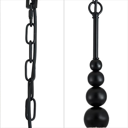 Shrine Lighting Double Drum Chandeliers, Farmhouse Style, Perfect Drum Pendant Light for Dining Room, D20'' x H10'', Adjustable Chains 55'', E12*4 Sockets, Beige Linen Fabric Lampshade & Black Rod
