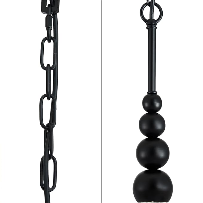 Shrine Lighting Double Drum Chandeliers, Farmhouse Style, Perfect Drum Pendant Light for Dining Room, D20'' x H10'', Adjustable Chains 55'', E12*4 Sockets, Beige Linen Fabric Lampshade & Black Rod
