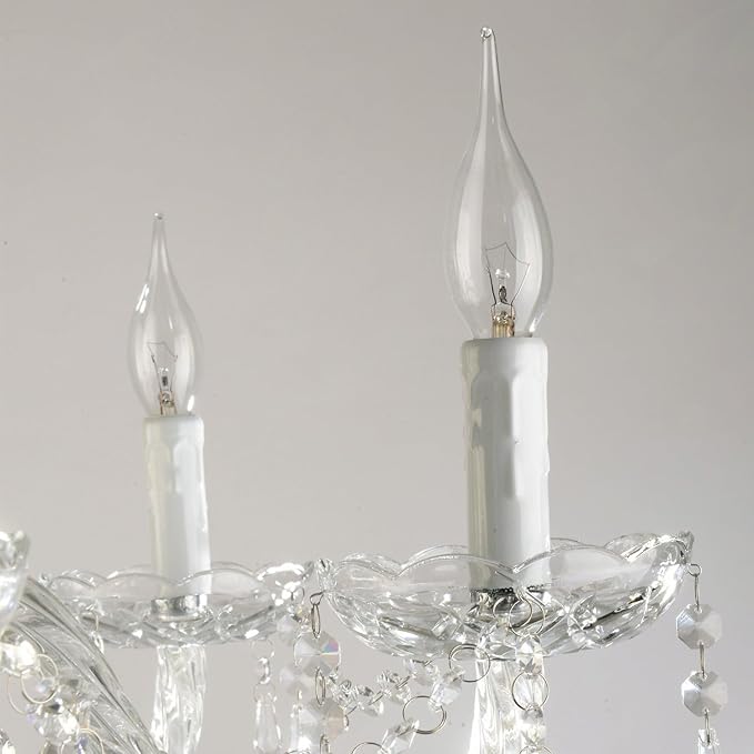 Farmhouse Crystal Chandelier Hanging Pendant Light Fixture, Modern 5 Lights K9 Crystal Ceiling Lighting Fixture for Dining Rooms ﻿Kitchen Island Living Room Bars