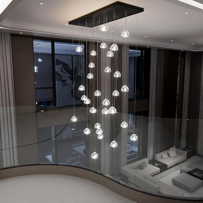 HAIXIANG LED Chandeliers for Living Room Rectangular Light Dining Room Light Dimmable High Ceiling Pendant Lights Fixtures Lighting Chandelier for Foyer Entryway 2700K 6000K Lighting Large