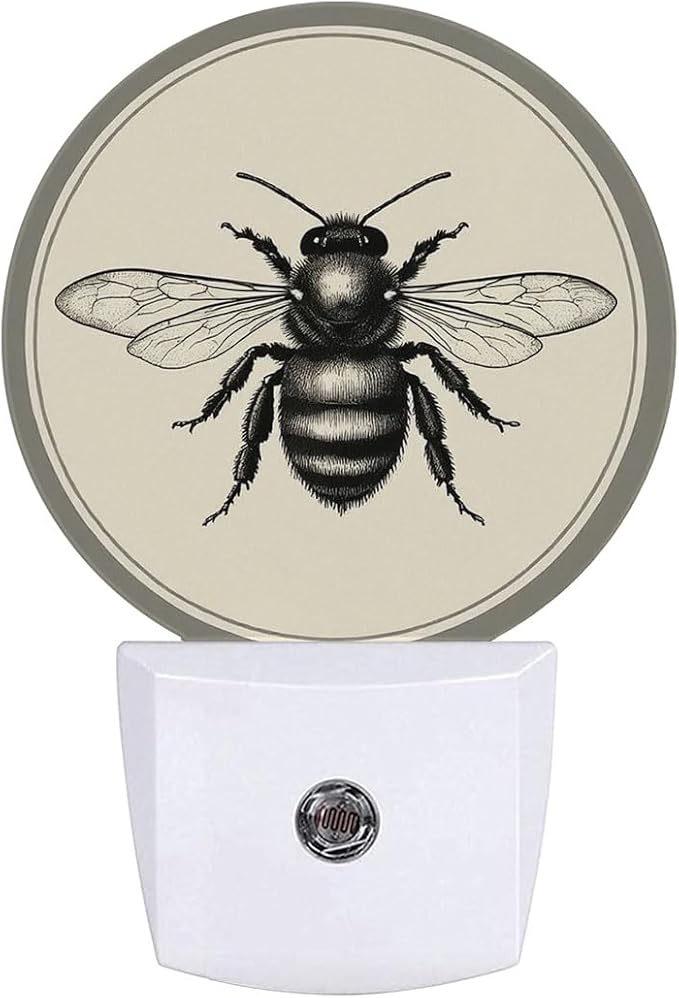 Retro Bee Night Light Auto Sensor Led Dusk to Dawn Lamp Home Decor for Men Women
