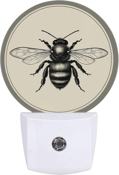 Retro Bee Night Light Auto Sensor Led Dusk to Dawn Lamp Home Decor for Men Women