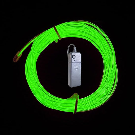 3m Green neon Wire Flash Electroluminescence, Cutting El Wire,Used for DIY Design, Various Holiday Party Decoration. (Green, 3m)