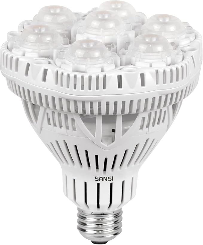 SANSI 36W Grow Light Bulb 1pack + 10W Grow Bulb 3pack, LED Full Spectrum, with Optical Lens for High PPFD, Energy Saving Plant Lights for Seeding and Growing