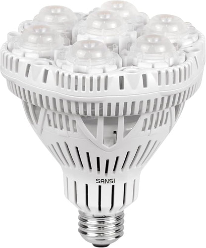 SANSI 36W Grow Light Bulb 1pack + 10W Grow Bulb 3pack, LED Full Spectrum, with Optical Lens for High PPFD, Energy Saving Plant Lights for Seeding and Growing
