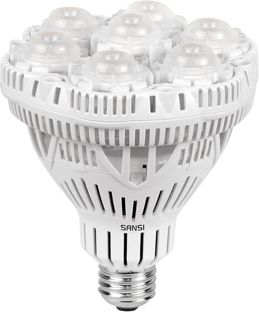 SANSI 36W Grow Light Bulb 1pack + 10W Grow Bulb 3pack, LED Full Spectrum, with Optical Lens for High PPFD, Energy Saving Plant Lights for Seeding and Growing