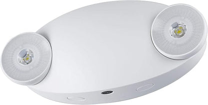 Sunlite 05269-SU Compact LED Emergency Light Fixture, 2 Watts, 120-277 Volt, Dual Heads, 90-Minute Battery Backup, Wall or Ceiling Mount, IP20, UL Listed, White