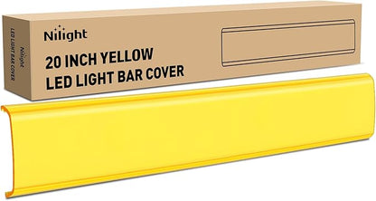 Nilight 20 Inch LED Light Bar Cover Amber Yellow Protective Cover Durable Polycarbonate Lens Waterproof Dustproof Scratch-Proof for Double-Row Lights Off Road Driving Lighting