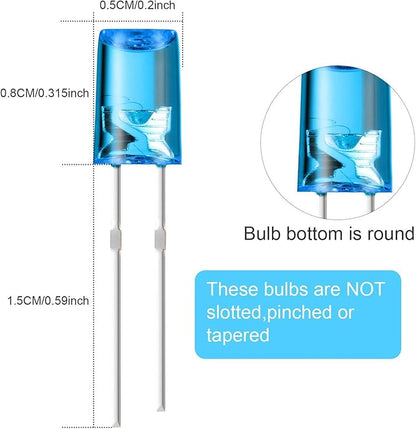 Mudder 400 Pcs Valentines LED 5mm String Lights Mini Replacement Bulb Energy Efficient LED Wire Light Set Connectable Home Decor Bulb for Festival Patio Garden Christmas Wedding Holiday(Rainbow Color)