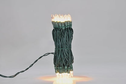 Brite Star 100 Count Mini String Christmas Lights, Clear - 22 feet Indoor/Outdoor Christmas Tree Lights with Green Wire