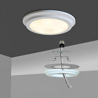 Aspen Creative 21067-12, Recessed Lighting Converter Kit, 8" Diameter, White Plastic Medallion, Set of 2