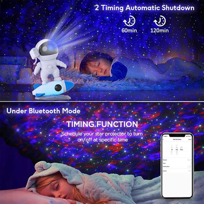 Star Projector, Galaxy Projector Night Light,Astronaut Starry Light Projector with Bluetooth Speaker Remote and Timer,Christmas Projector Light for Bedroom Decor,Game Rooms,Home Theatre