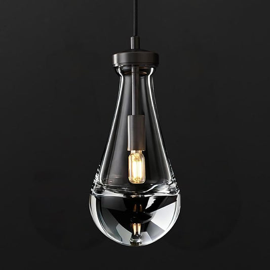 Raindrop Pendant Light Kitchen Island, Modern Black Teardrop Pendant Lights,Dimmable Rain Pendant Lighting Dining Room Light Fixture Bronze Raindrop Lighting for Living Room Hallway, Including Bulb