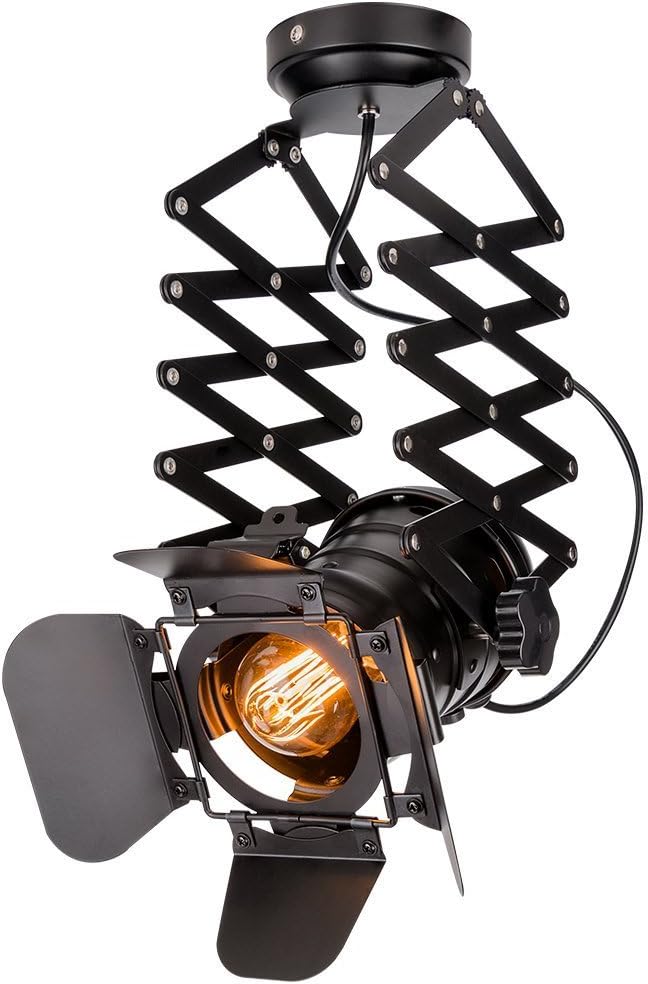 Telescopic Loft Industrial Iron Spotlight Vintage Ceiling Lights LED Shop Light Track Light Nordic Pendant Light Wall Lights Spotlight for Bar Cafe Shop