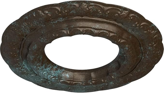 Ekena Millwork CM15LIBBS 15 3/8"OD X 7"ID X 1"P Lisbon Ceiling Medallion Fits Canopies Up to 7", Bronze Blue Patina