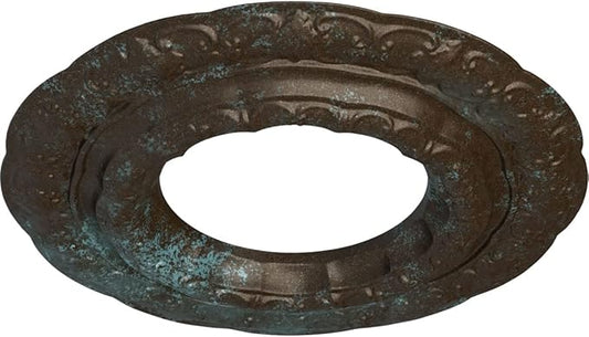 Ekena Millwork CM15LIBBS 15 3/8"OD X 7"ID X 1"P Lisbon Ceiling Medallion Fits Canopies Up to 7", Bronze Blue Patina