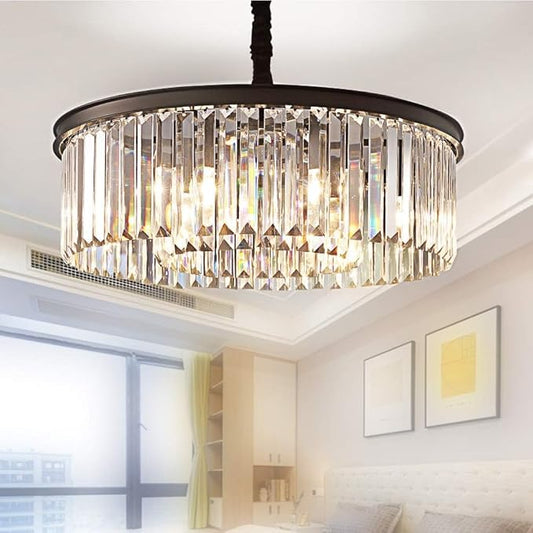 Crystal Chandeliers Modern Contemporary Ceiling Lights Fixtures Pendant Lighting Dining Room Living Room Chandelier D21.6 H7.1