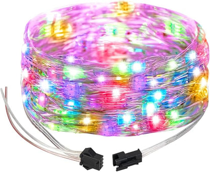 BTF-LIGHTING Chasing Dream Full Color Twinkle Decorative Lights 16.4ft 5m 50LEDs Addressable WS2812B IC Fairy String Lights DC5V for Kid's Bedroom, Christmas Tree, Party(No Adapter or Controller)