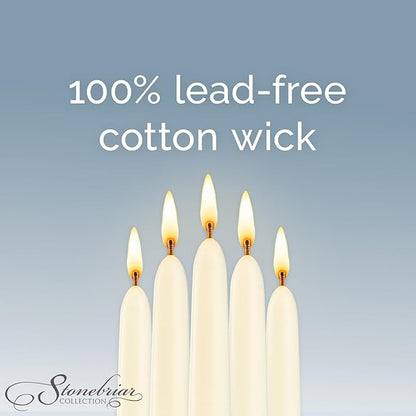 Stonebriar Tall 10" Ivory Unscented 30 Pack Taper Candles