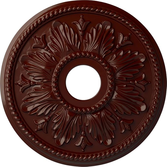 Ekena Millwork CM18ED1BMF Edinburgh Ceiling Medallion, Brushed Mahogany