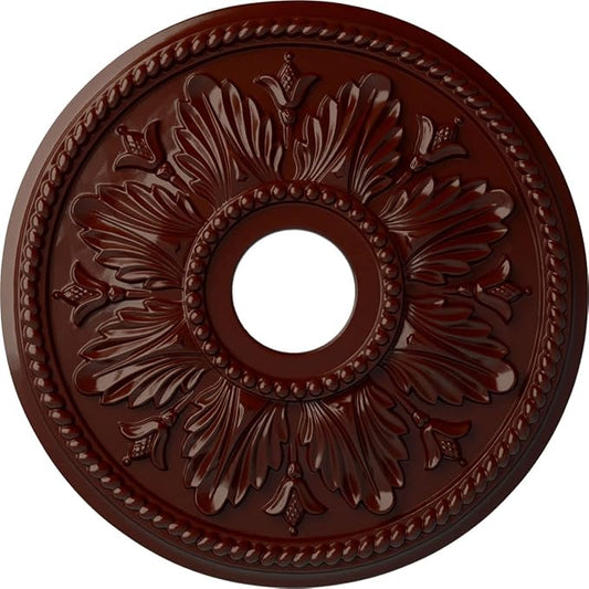 Ekena Millwork CM18ED1BMF Edinburgh Ceiling Medallion, Brushed Mahogany